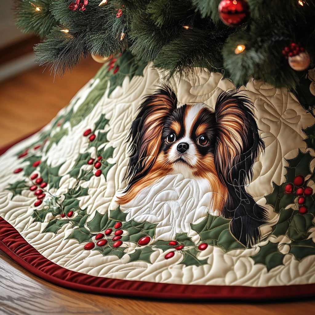 Papillon Radiance Quilted Christmas Tree Skirt NCU0PT1786 Vantique