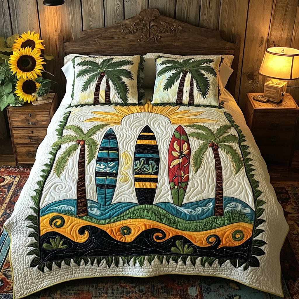 Paradise Bay 3-Piece Quilted Bedding Set NCU0VL1776