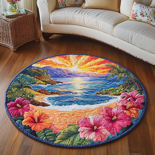Paradise Beach Quilted Round Mat NCU0VH5371
