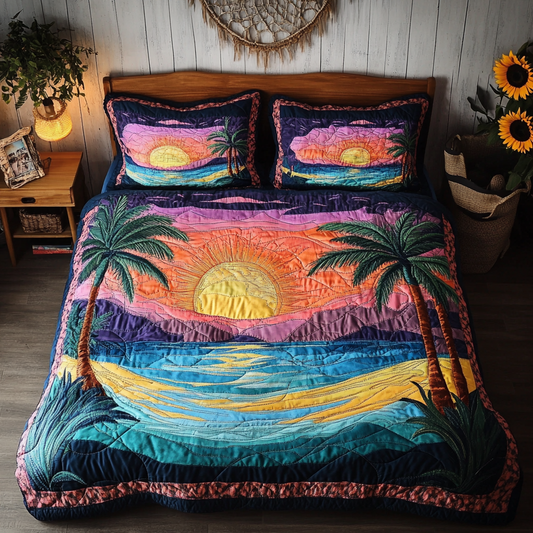 Paradise Cove 3-Piece Quilted Bedding Set NCU0VL1744