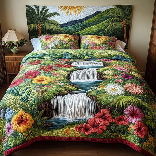 Paradise Escape 3-Piece Quilted Bedding Set NCU0PT4729