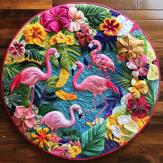 Paradise Gathering Quilted Round Mat NCU0NT4942