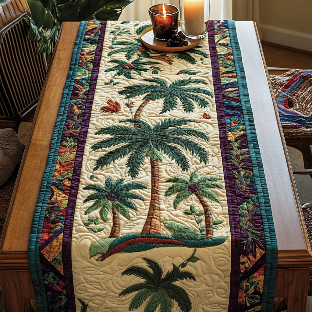 Paradise Path Quilted Table Runner NCU0VH4894
