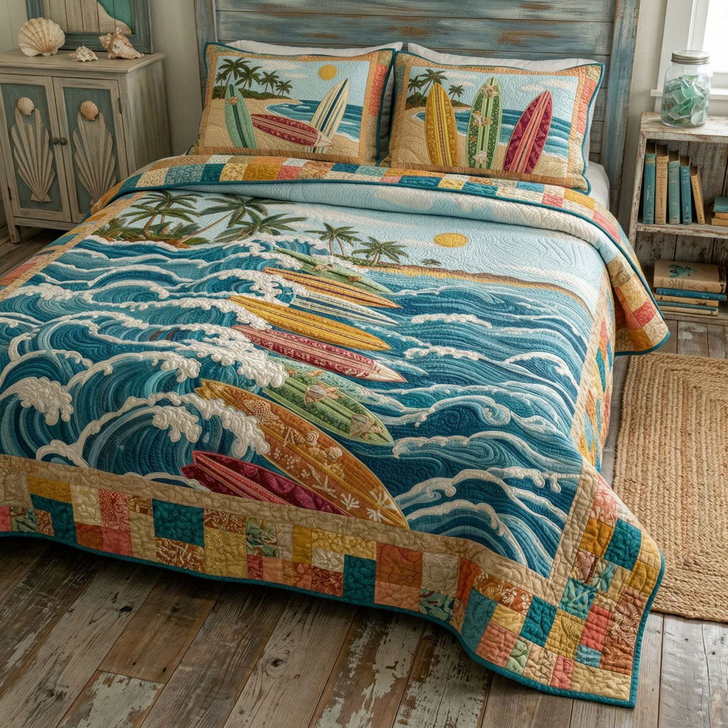 Paradise Porch 3-Piece Quilted Bedding Set NCU0PT11658