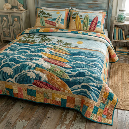 Paradise Porch 3-Piece Quilted Bedding Set NCU0PT11658