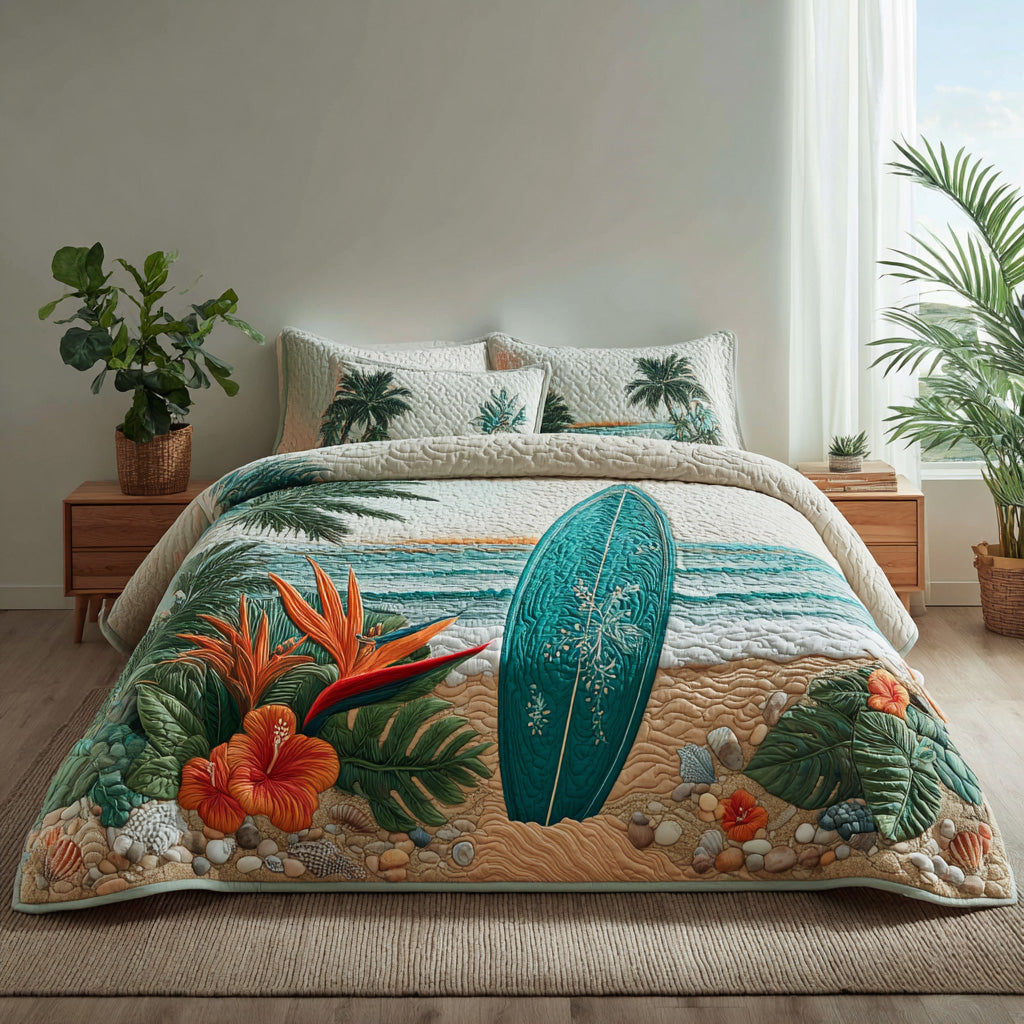 Paradise Sands 3-Piece Quilted Bedding Set NCU0VL3449