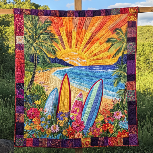 Paradise Surf Set Quilted Blanket NCU0VL2714