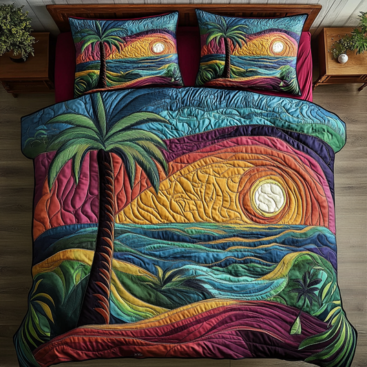 Paradise Views 3-Piece Quilted Bedding Set NCU0VH3870