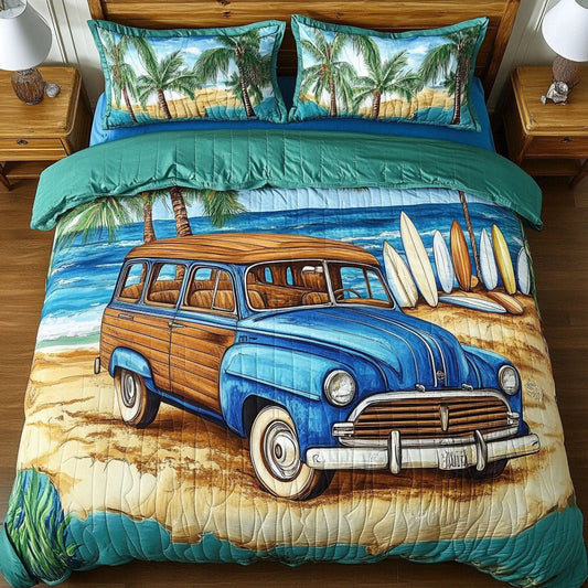 Paradise Wagon 3-Piece Quilted Bedding Set NCU0NT6938