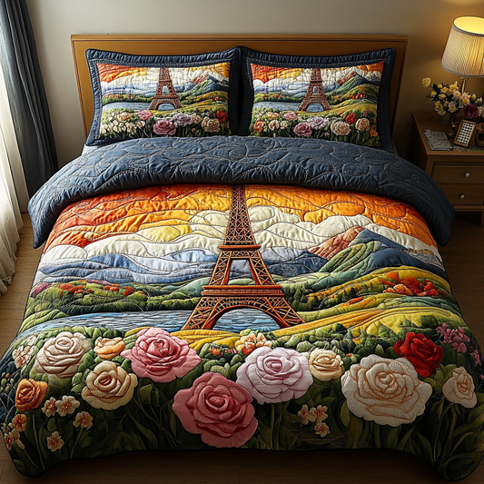 Paris Glow 3-Piece Quilted Bedding Set NCU0DV5069