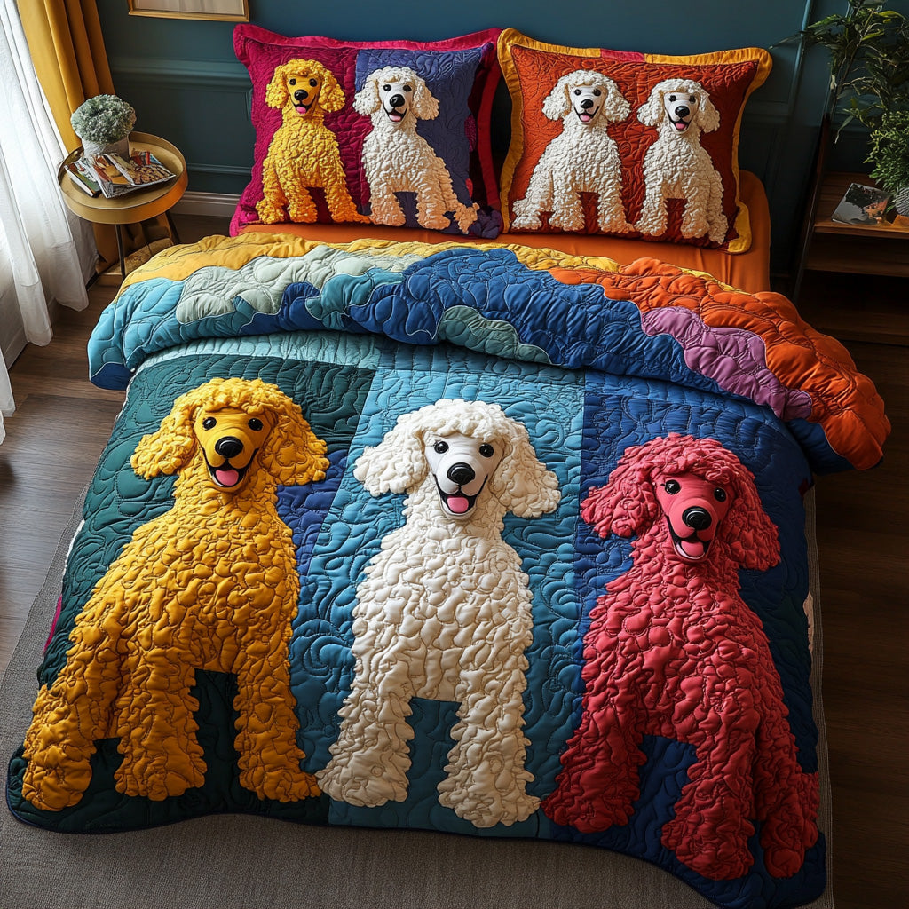 Paris Pup 3-Piece Quilted Bedding Set NCU0DV7475