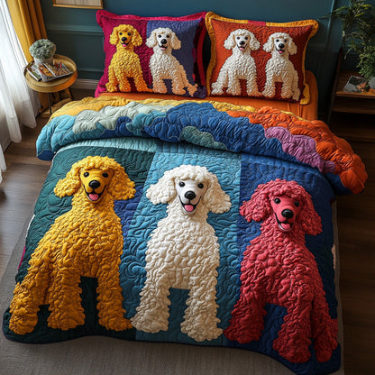 Paris Pup 3-Piece Quilted Bedding Set NCU0DV7475