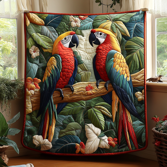 Parrot Paradise Quilted Blanket NCU0DV2969