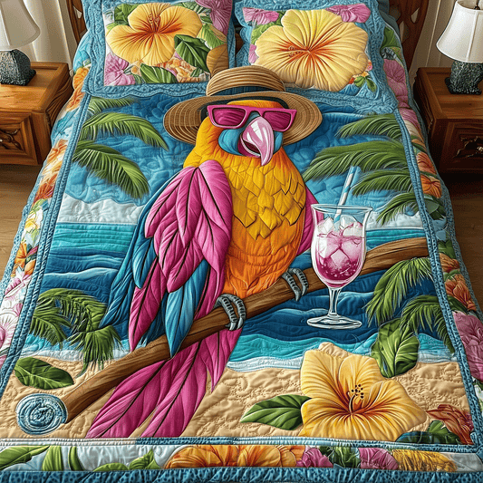 Parrot Party Quilted Bedding Set NCU0TH2614