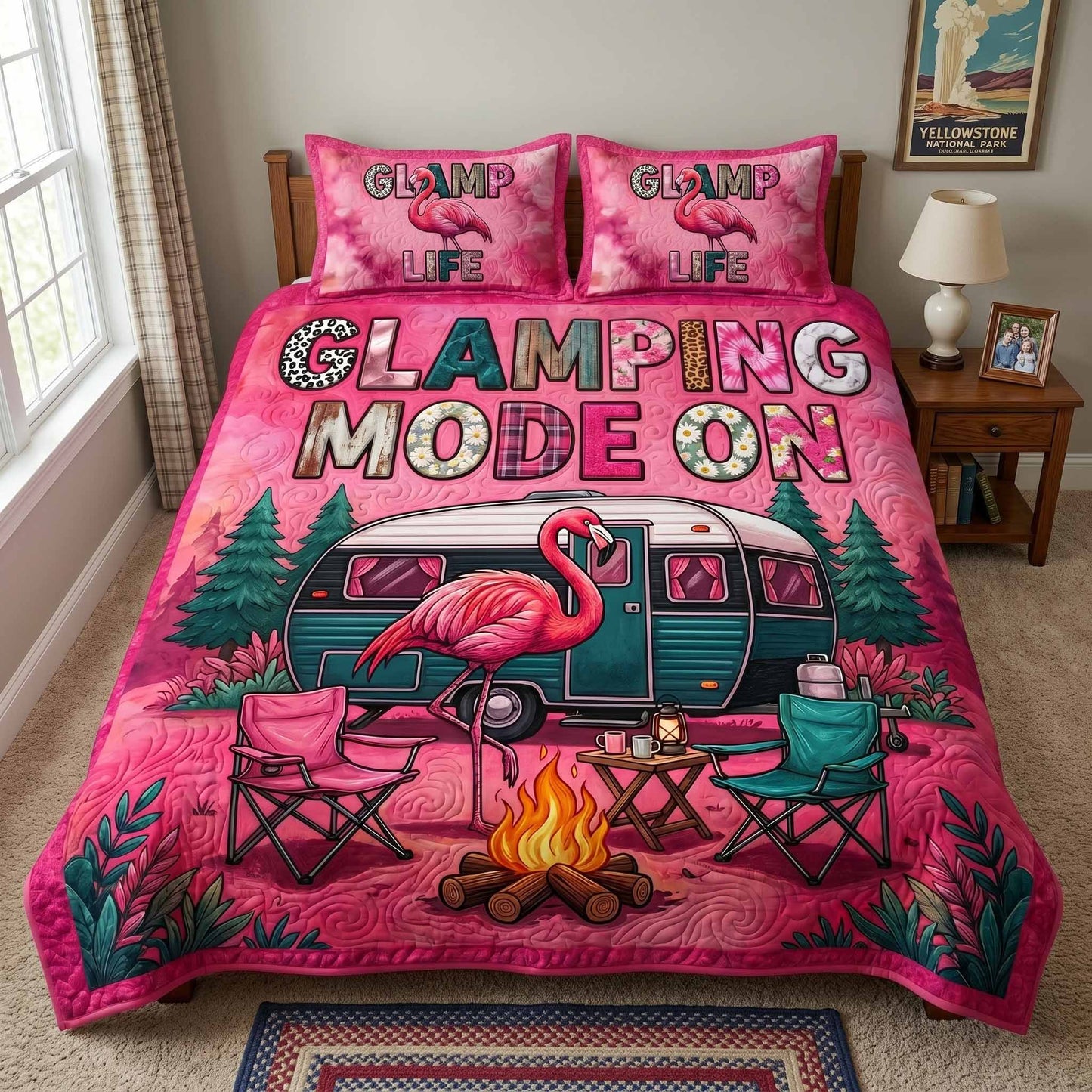 Party Trailer 3-Piece Quilted Bedding Set NCU0XD2808