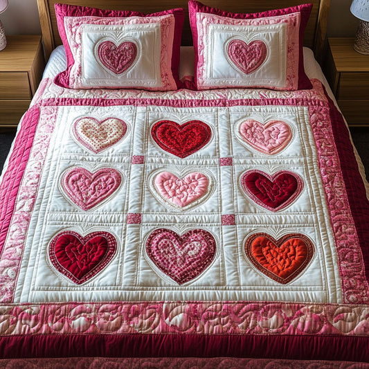 Passion Pulse 3-Piece Quilted Bedding Set NCU0NT2604