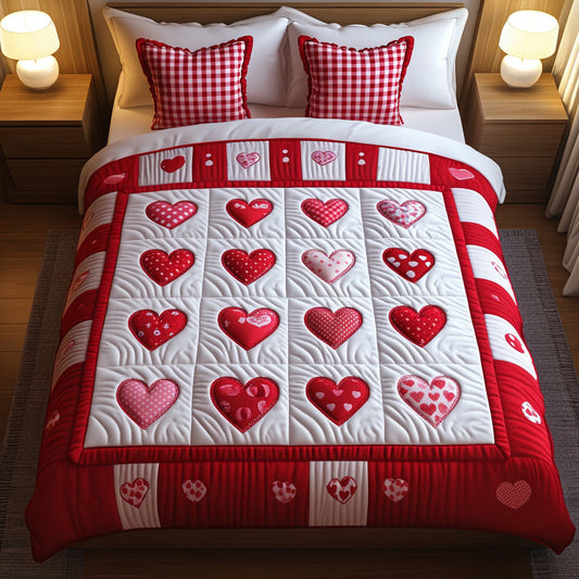 Passionate Roses 3-Piece Quilted Bedding Set NCU0NT3213