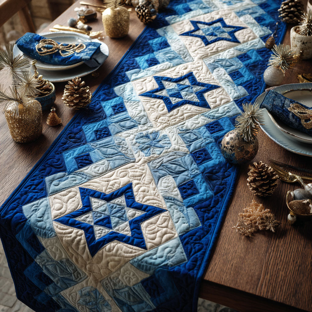 Passover Star Quilted Table Runner NCU0NT12016