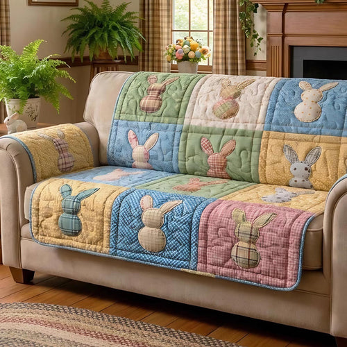 Pastel Bloom Quilted Sofa Cover NCU0DV9423