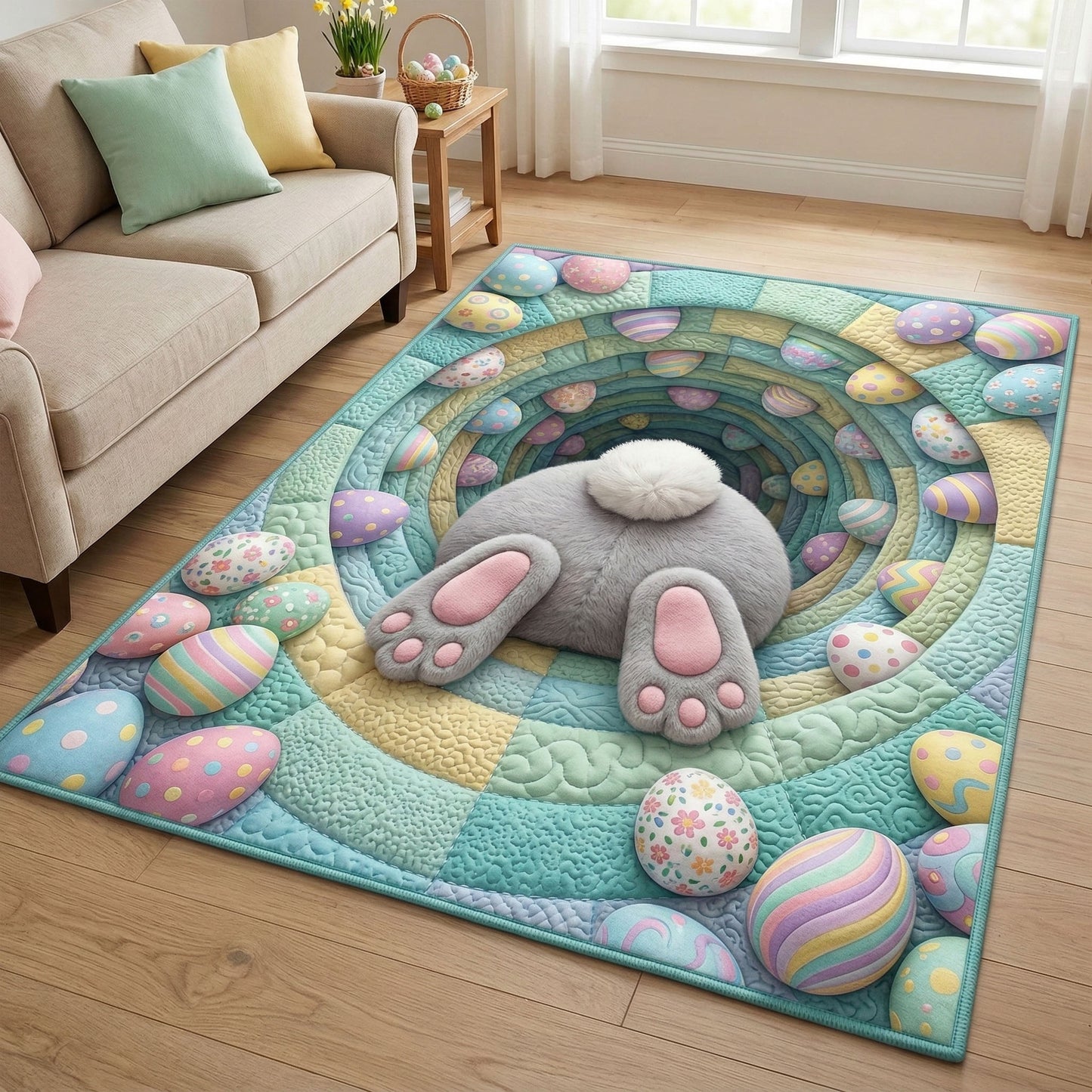 Pastel Bunny Area Rug NCU0NT12449