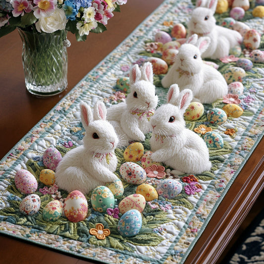 Pastel Bunny Bloom Quilted Table Runner NCU0NT4817