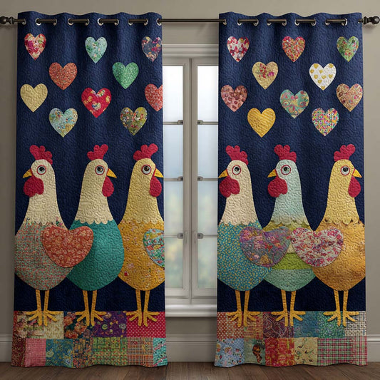 Pastel Chicken Parade Quilted Curtains NCU0XD2107