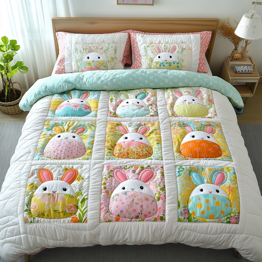 Pastel Delight 3-Piece Quilted Bedding Set NCU0DK5217