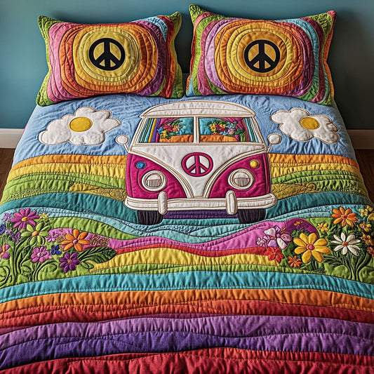 Pastel Dream 3-Piece Quilted Bedding Set NCU0NT4098