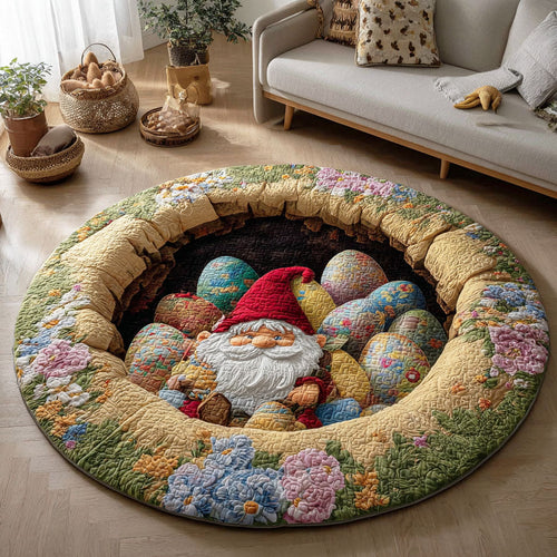Pastel Egg Garden Quilted Round Mat NCU0TD2307