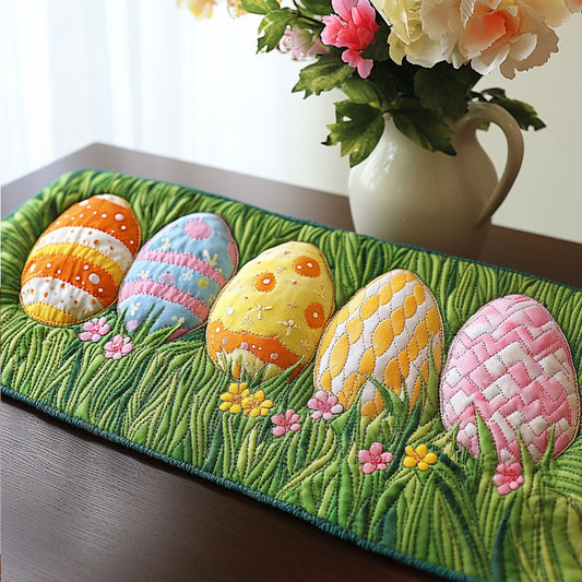 Pastel Egg Meadow Quilted Table Runner NCU0NT5061