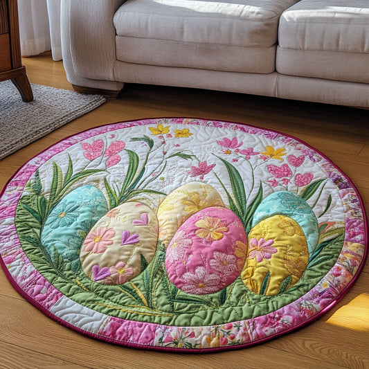 Pastel Eggs Quilted Round Mat NCU0NT3563