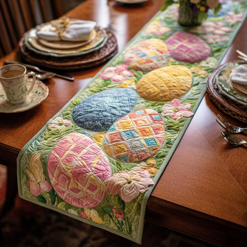 Pastel Eggs Quilted Table Runner NCU0TD2319