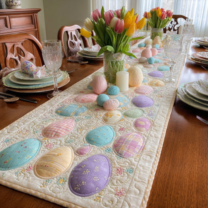 Pastel Eggs Quilted Table Runner NCU0VL3195