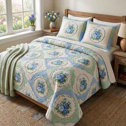 Pastel Garden 3-Piece Quilted Bedding Set NCU0TD2520