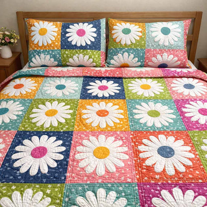 Pastel Garden 3-Piece Quilted Bedding Set NCU0XD2515