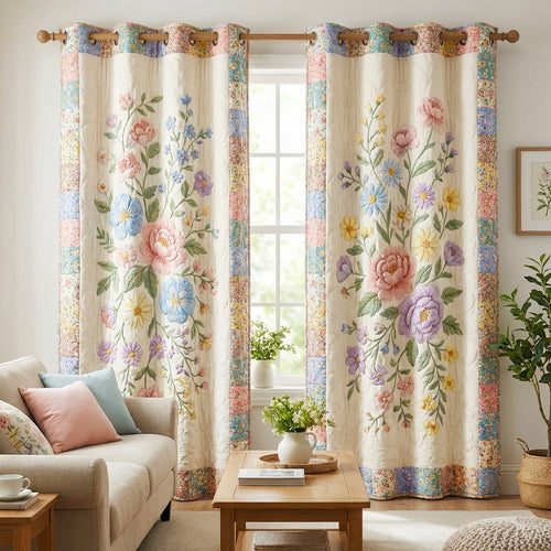 Pastel Garden Quilted Curtains NCU0TV1759