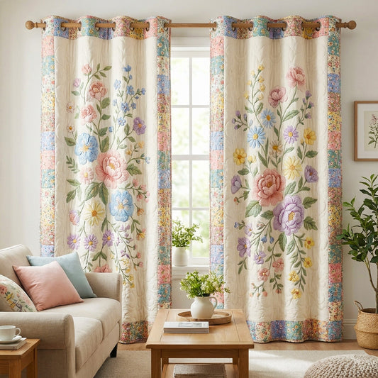 Pastel Garden Quilted Curtains NCU0TV1759