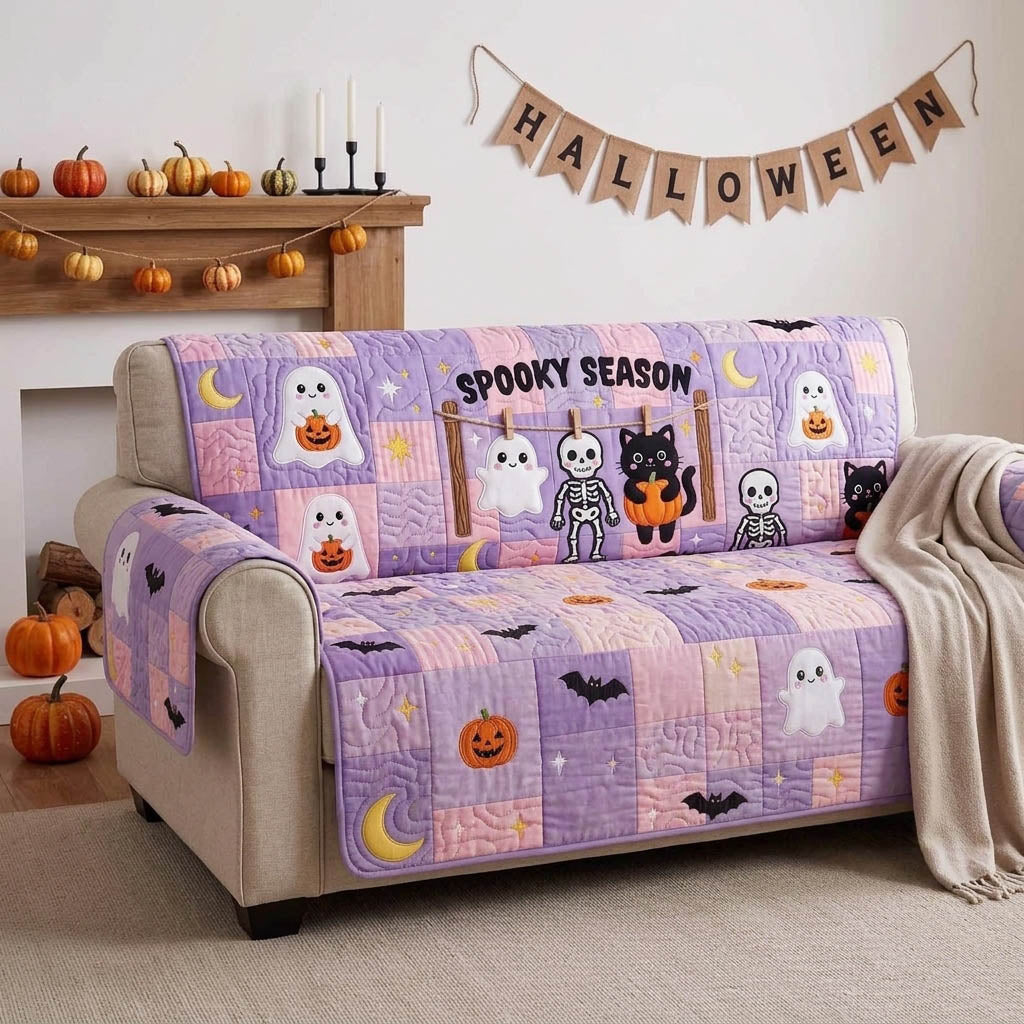 Pastel Halloween Spells Quilted Sofa Cover NCU0HH2087