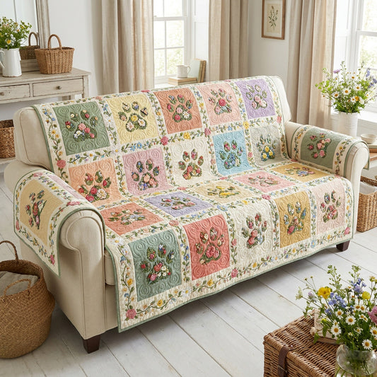 Pastel Haven Quilted Sofa Cover NCU0TV1947