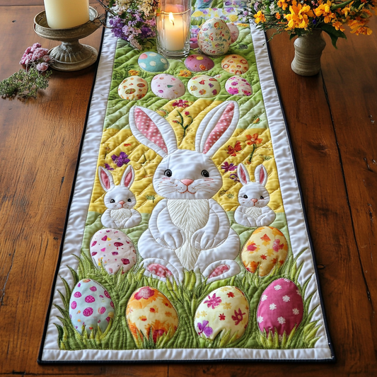 Pastel Hops Quilted Table Runner NCU0VH3487