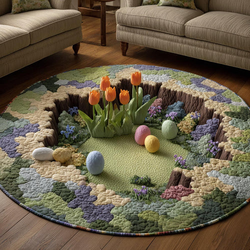 Pastel Meadow Quilted Round Mat NCU0DV9389