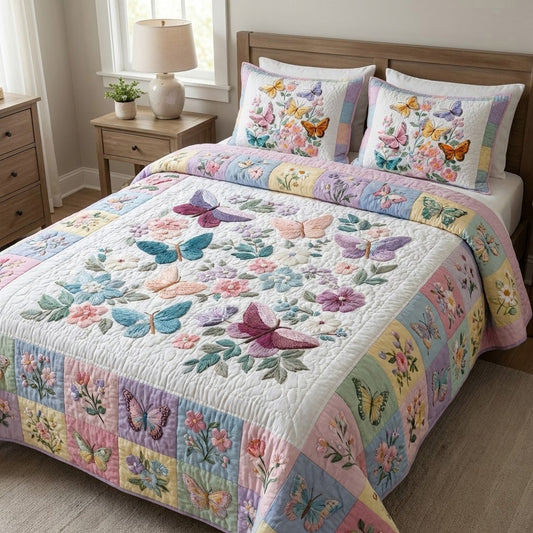 Pastel Parade 3-Piece Quilted Bedding Set NCU0VL3330