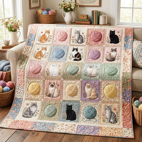 Pastel Purrs Quilted Blanket NCU0TV2020