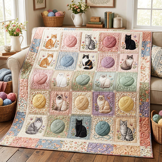 Pastel Purrs Quilted Blanket NCU0TV2020