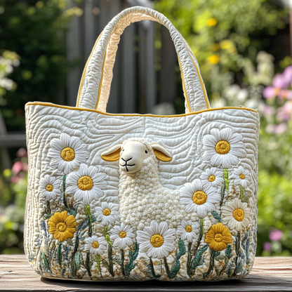 Pastel Sheep Quilted Tote Bag NCU0DK9015