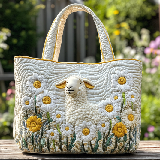 Pastel Sheep Quilted Tote Bag NCU0DK9015
