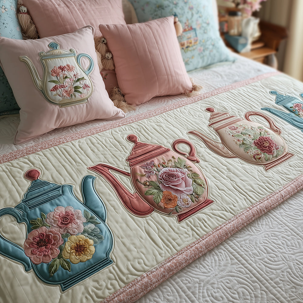 Pastel Tea Dream Quilted Bed Runner NCU0TH3558