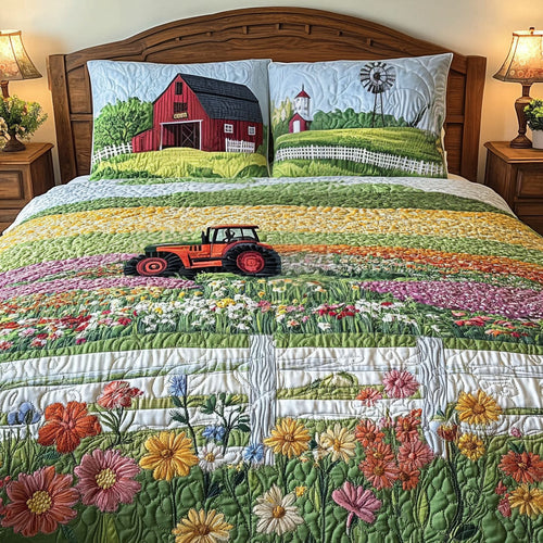Pastoral Bliss 3-Piece Quilted Bedding Set NCU0PT6569