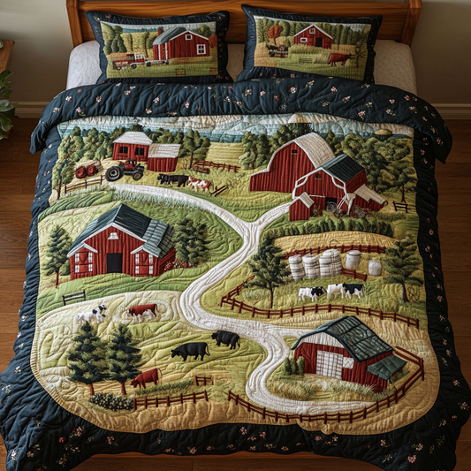 Pastoral Dream 3-Piece Quilted Bedding Set NCU0DK6646