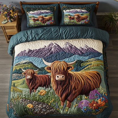 Pastoral Dreams 3-Piece Quilted Bedding Set NCU0VH2178